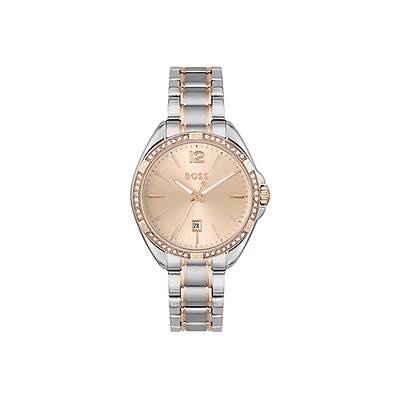 Hugo Boss Gents Classic Stainless Steel With Rose Gold Detail Watch