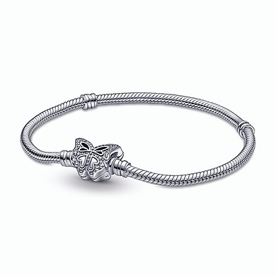 Snake chain sterling silver star toggle bracelet with clear cubic zirconia