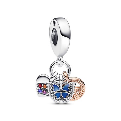 Pandora Moments Triple Logo Dangle Charm