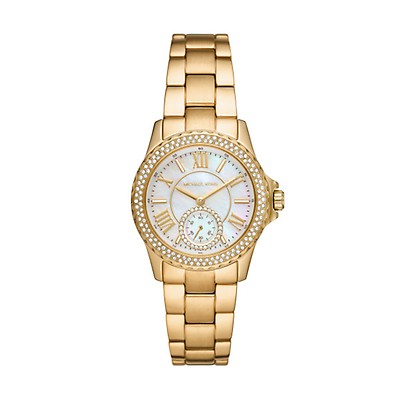 Gold and white michael deals kors watch