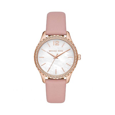 Michael kors women's pyper clearance blush leather strap watch 38mm