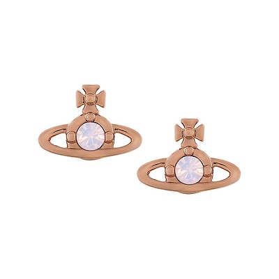 Vivienne Westwood Reina Pink & Rose-Gold Stud Earrings