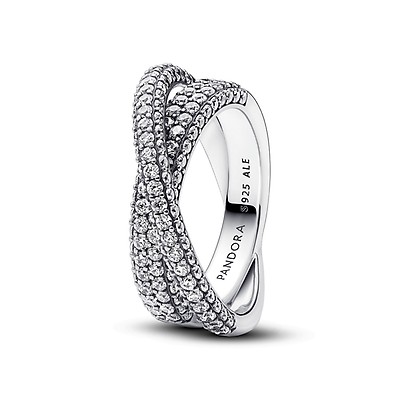 Crossover Pavé Triple Band Ring