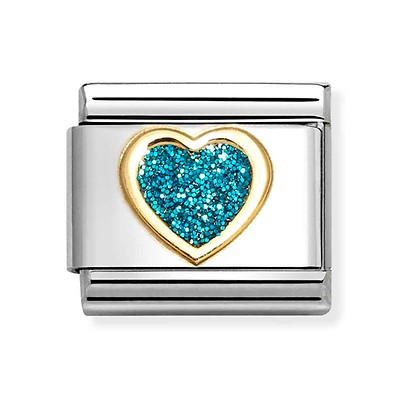 Nomination Composable Classic Turquoise Glitter Heart Charm