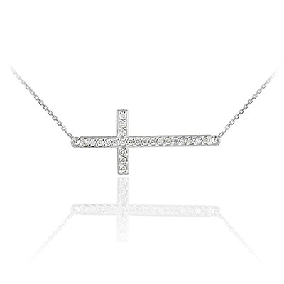 Side lying cross on sale necklace