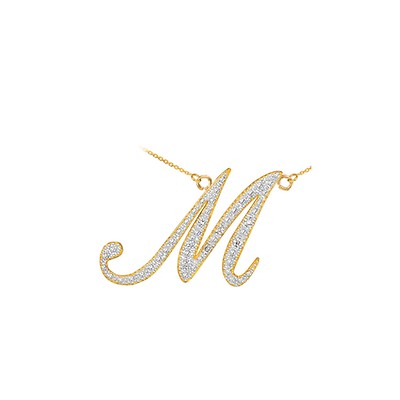 9ct Gold Script Initial 'm' Pendant