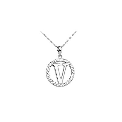 Rope Circle Letter Y Necklace in Sterling Silver | Gold Boutique