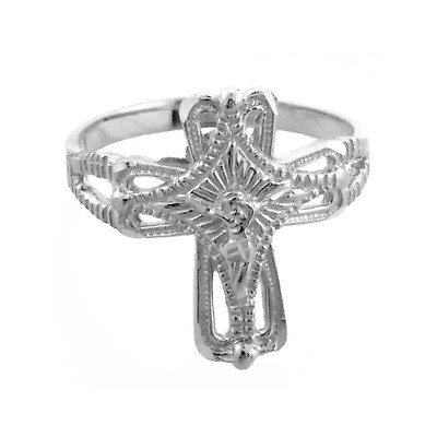 Sterling silver hot sale crucifix ring