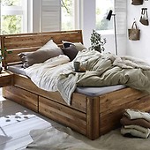 Wildeiche Bett sandgestrahlt 200x200cm Easy Sleep Pick-Up-Möbel