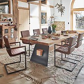 ROMHZKS Massivholz Tischplatte 220x50cm - Eiche Naturkante Für Schreibtisch & Wohnzimmer