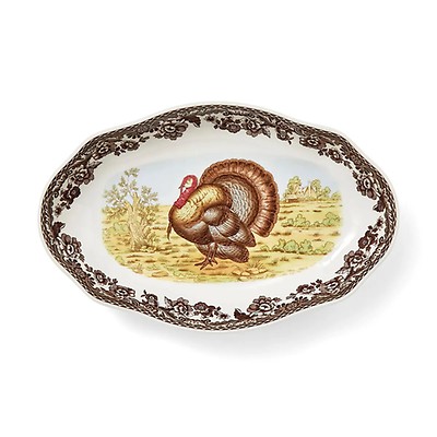 Woodland Cranberry Dish with Slotted Spoon, Turkey
