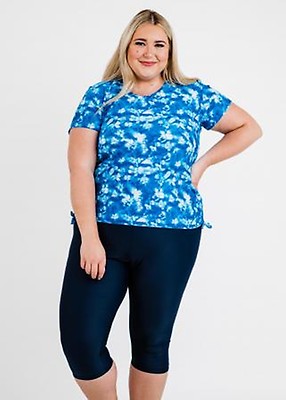 Plus Size Adele Swim Top With Capri Swim Leggings