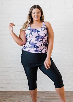 Plus Size Long Swim Leggings. Calypsa by ModLi