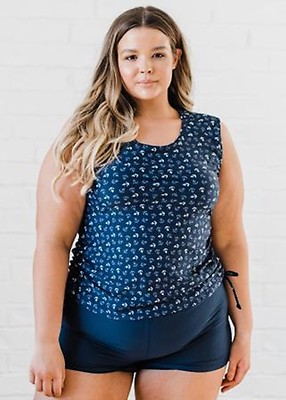 Plus Size Closed Back Maya Swim Top With Swim Shorts