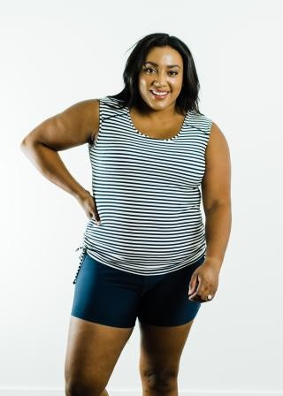 Plus Size Closed Back Maya Swim Top With Swim Shorts
