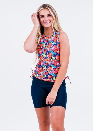 Closed Back Maya Swim Top With Mid-Thigh Swim Shorts