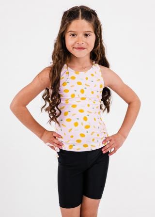 Girl's Abby Swim Top With Long Bike Swim Shorts