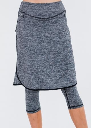 Knee Length Lycra® Sport Skirt with Attached 17" Leggings