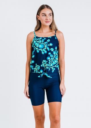 Riley Knotted Swim Top With Mid-Thigh Swim Shorts