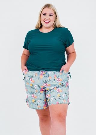 Plus Size Adele Swim Top With Above the Knee Board Shorts