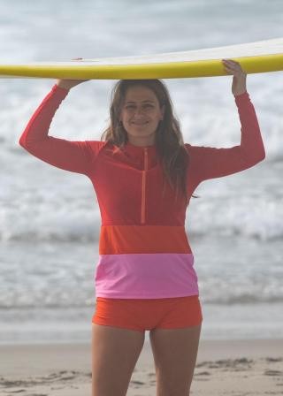 Half-Zip Wahoo Rash Guard With Boyshorts