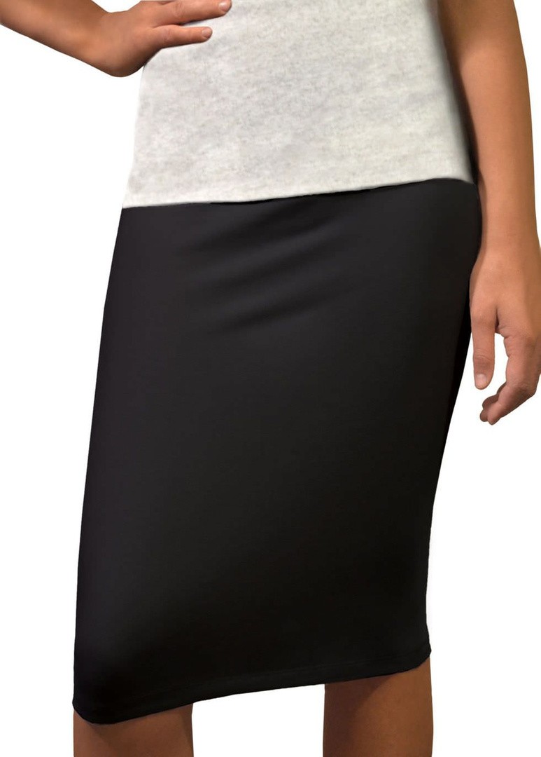 black knee length pencil skirt