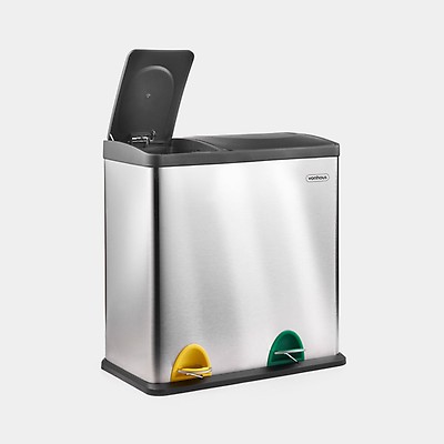 Kitchen Recycling Bin| Double Bin | 60L | VonHaus