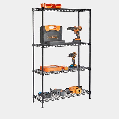 thumbnail image 2 of Garage Wall Shelving, 2 Pack 2 X 4ft Garage Storage Rack,Loads 700 Lbs 24 Inch By 48 Inch Heavy Duty Wall Shelves,24" X 48" Garage Wall Shelf,Black 2 of 10