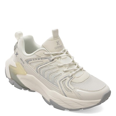 Pantofi sport GRYXX albi, 106, din material textil si piele
