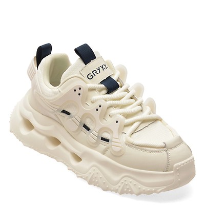 Pantofi sport GRYXX albi, Y2002, din material textil si piele naturala