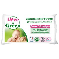 Love & Green 56 Lingettes au Liniment