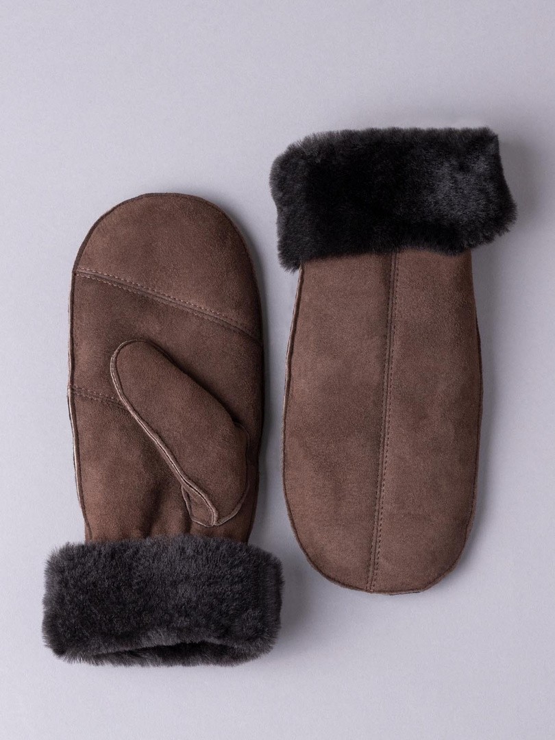 Ladies' Classic Sheepskin Mittens in Tan Lakeland Leather