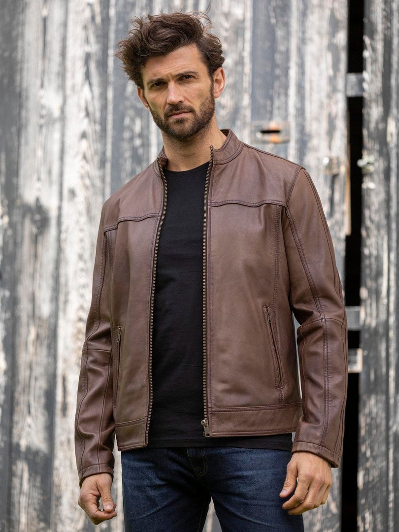 Carleton Leather Jacket in Black - | Lakeland Leather