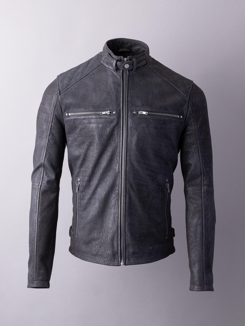 Winston Leather Biker Jacket in Black - | Lakeland Leather