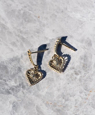 Heart Rays Earrings | 22k Gold Plate | Zoe & Morgan