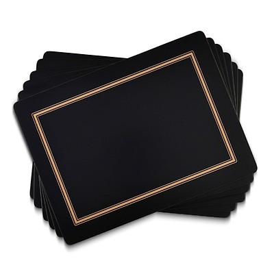 Pimpernel Classic Black Set of 4 Placemats | Portmeirion