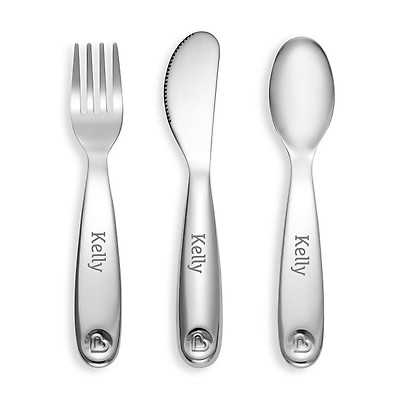 Polish™ Stainless Steel Toddler Fork, Knife & Spoon Set | Munchkin