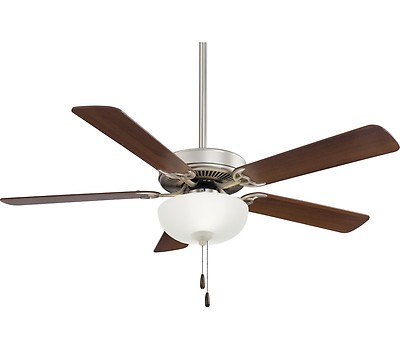 Oil Rubbed Bronze Contractor Uni-Pack LED 52" 5-Blade Ceiling Fan with Glass Sha 
