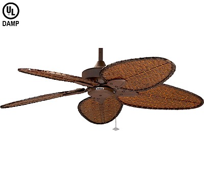 Casablanca Charthouse 54 inch Ceiling Fan in Onyx Bengal with 5 Curacao Plastic Blade - 55073