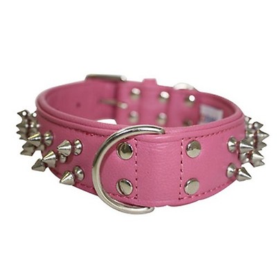 Hot pink shop spiked dog collar