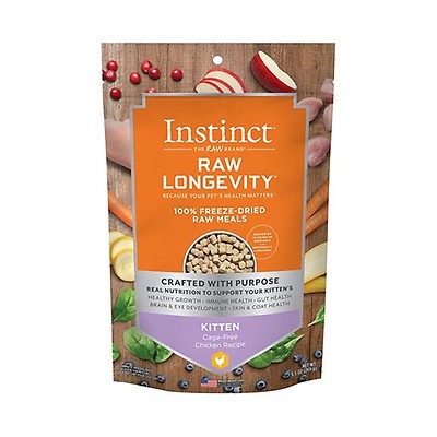 Instinct Raw Longevity 100% Freeze-Dried Raw Meals Cage-Free Chicken Recipe For Kittens