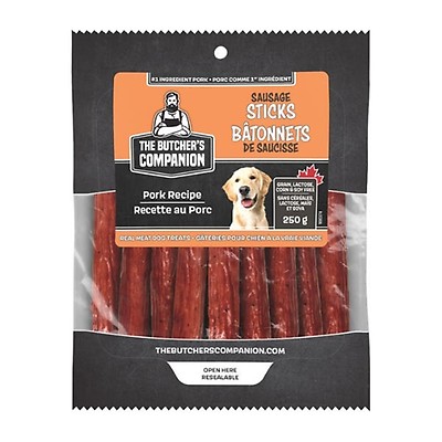 The Butcher s Companion Sausage Bites Pork Recipe Real Meat Dog Treats 250g