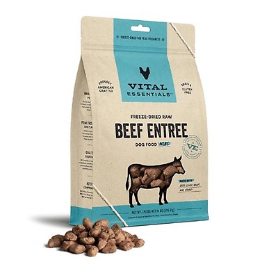 Vital Essentials Dog Freeze Dried Beef Entree Mini Nibs 25oz