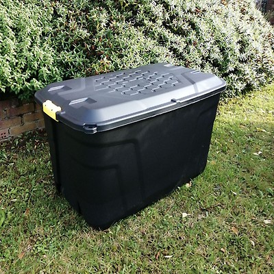 Heavy Duty Extra Large 160 Litre Plastic Storage Box Container Trunk with  Wheels