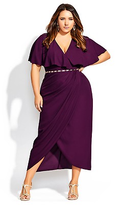 Plus size purple outlet dress