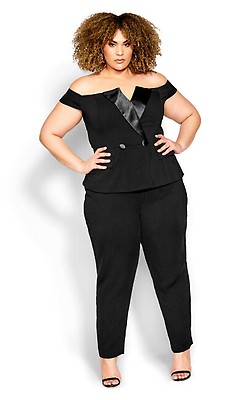 Women's Plus Size Ann Chain Black Jumpsuit