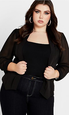 Black sheer jacket plus clearance size