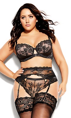 Womens Plus Size Alina Luxe Lace Thong Panty 