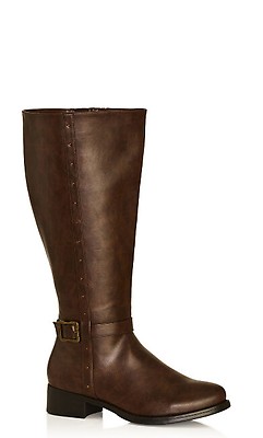 Women's Extra Wide Calf Knee-high Studded Riding Boots 