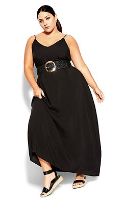 Women's Plus Size River Dark Denim Maxi Dress